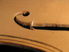 Soundhole being cut
